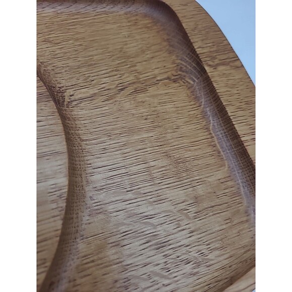 1970's MCM Japan Teak Wood 16” Cheese Serving Tray Center Trivet Vintage - Picture 6 of 8